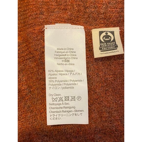 Madewell Elliston Crop Pullover Alpaca Wool Sweater in Heather Brick - (Size S) - Picture 5 of 9